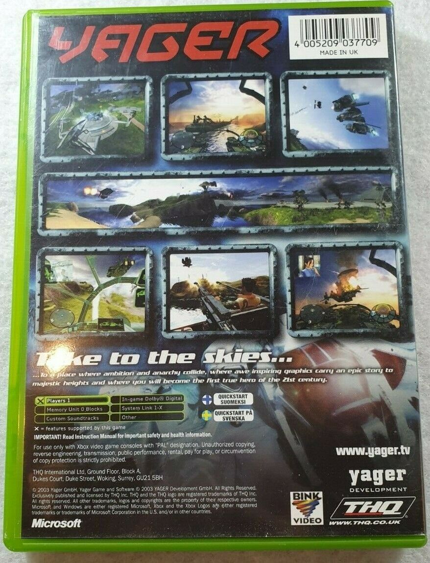 Yager Microsoft Xbox Game